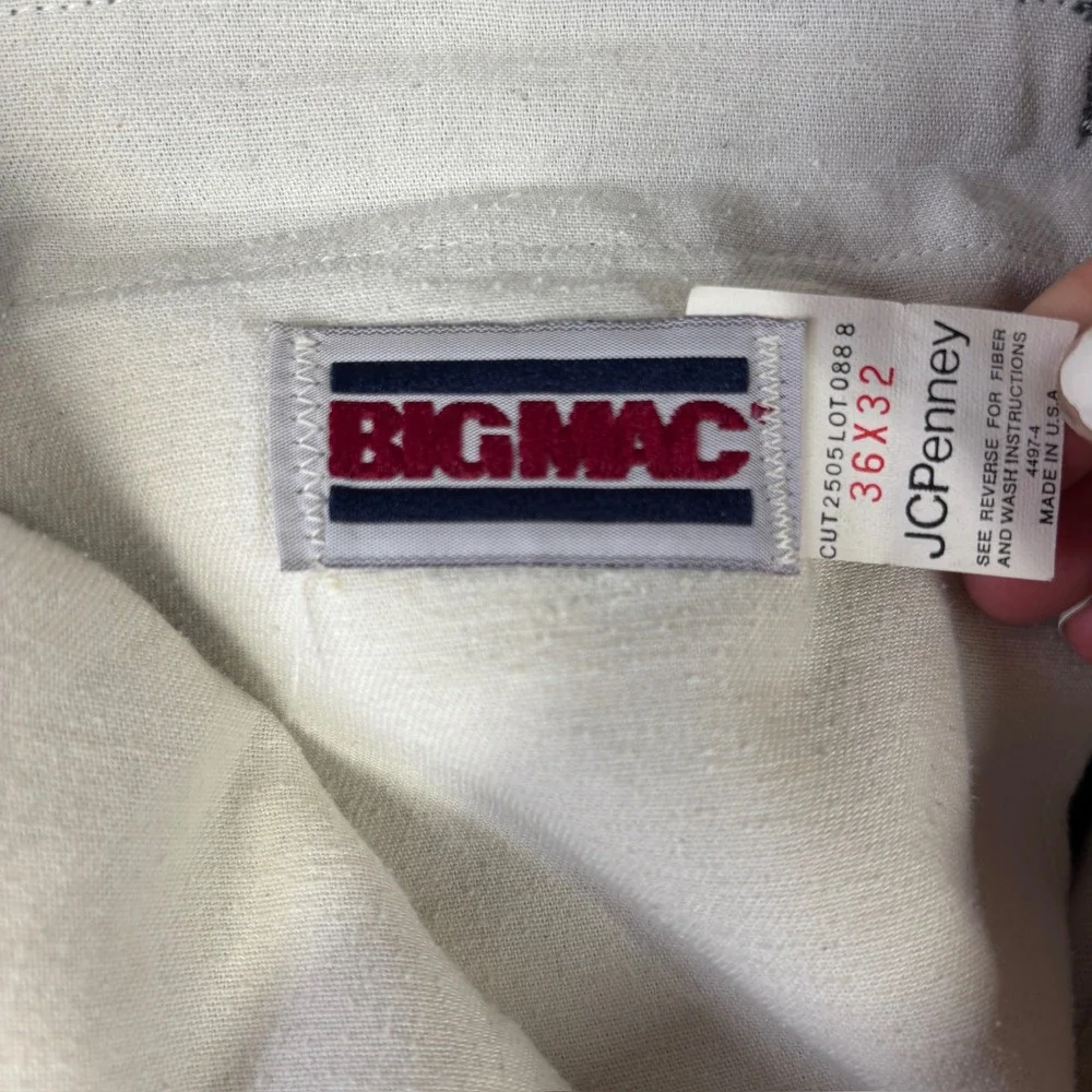 Vintage Big Mac JCPenney Mens Gray Work Pants 36x32 Made in USA Straight Leg